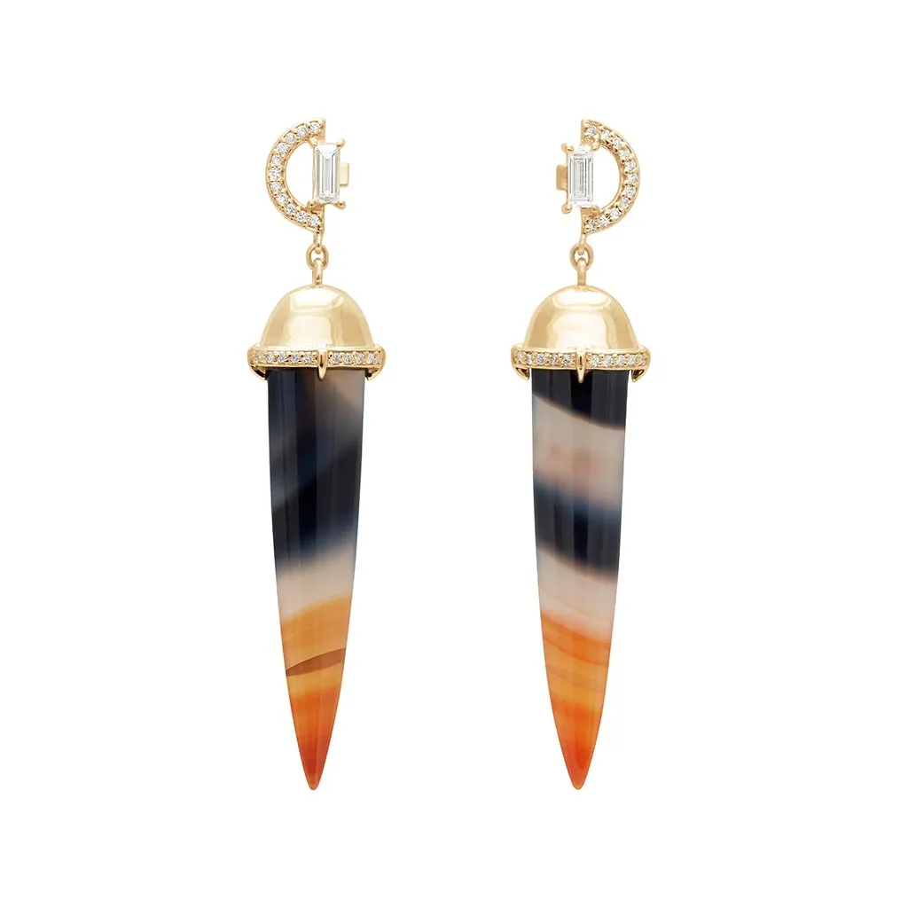 Sunset Chalcedony Theda Drop Earrings