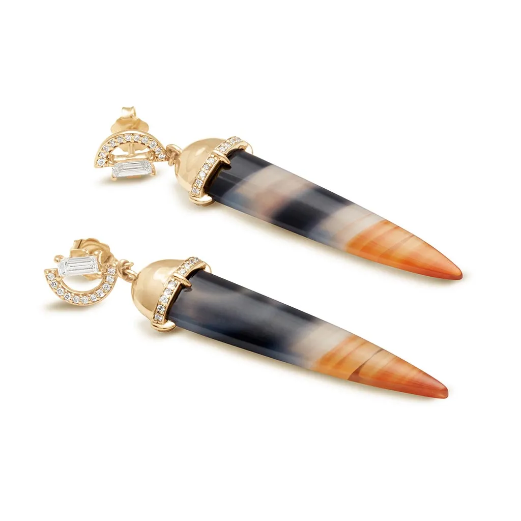 Sunset Chalcedony Theda Drop Earrings