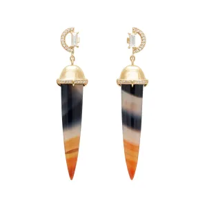 Sunset Chalcedony Theda Drop Earrings