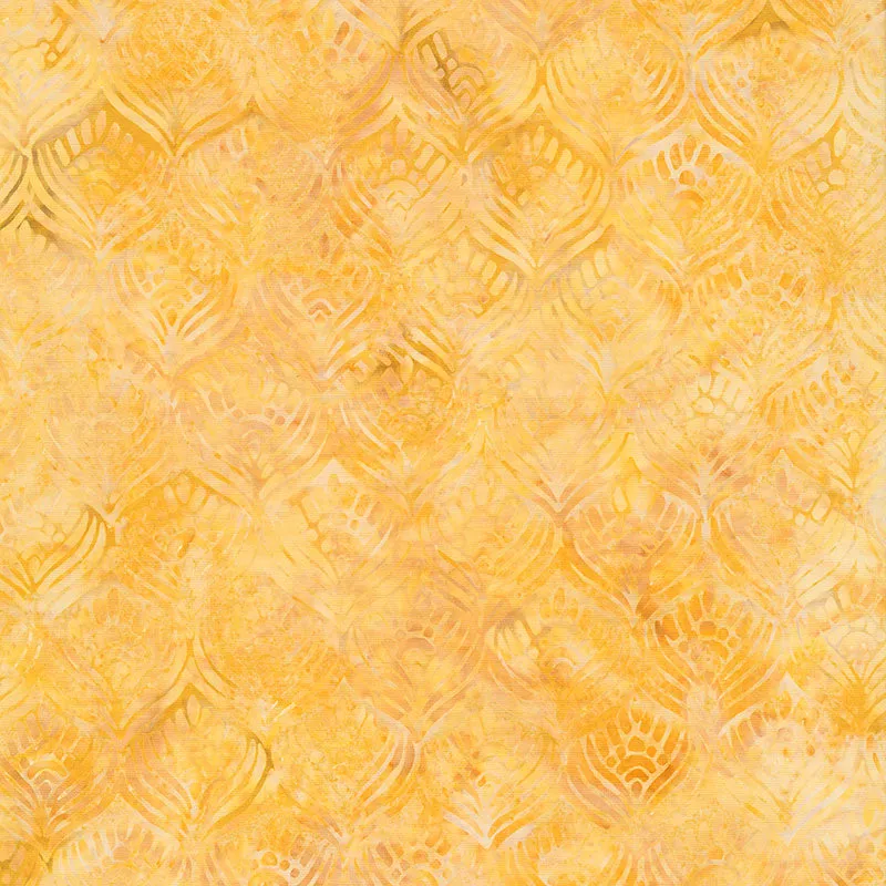 Sunset Plumes Batiks - Feathers Gold Yardage