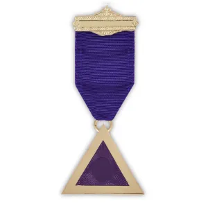 Superintendent Allied Masonic Degrees Breast Jewel - Gold Plated With Ribbon