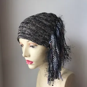 Tan & Black Tweed Funky Chic Hat (FH20)