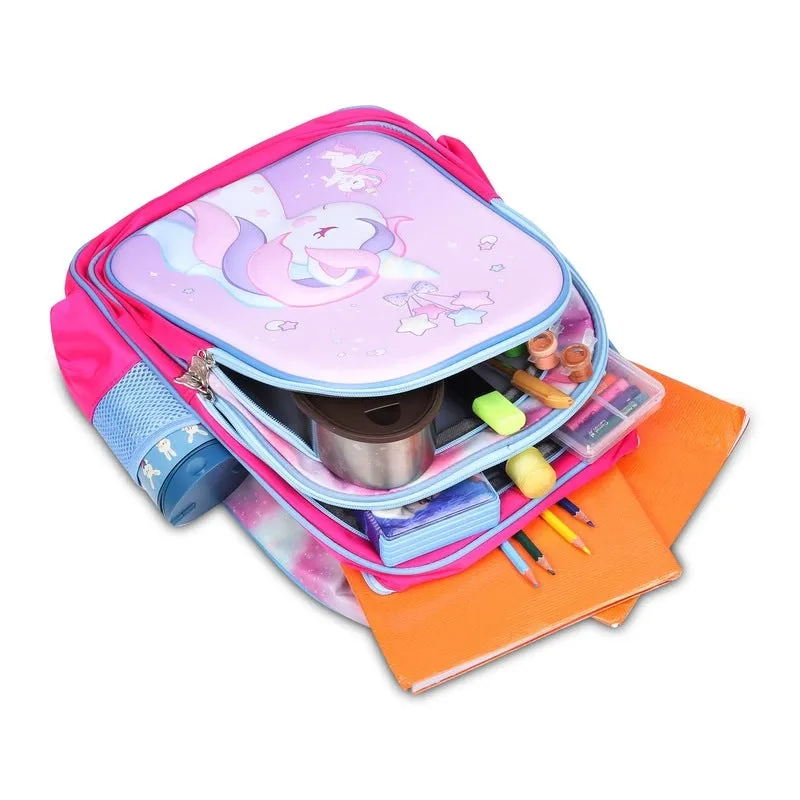 THE CLOWNFISH KidVenture Polyester Kids Backpack - Durable, Lightweight | 22 Litres | Bubblegum Pink