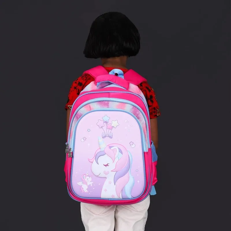 THE CLOWNFISH KidVenture Polyester Kids Backpack - Durable, Lightweight | 22 Litres | Bubblegum Pink
