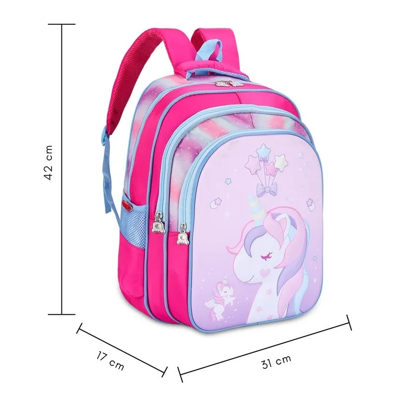 THE CLOWNFISH KidVenture Polyester Kids Backpack - Durable, Lightweight | 22 Litres | Bubblegum Pink