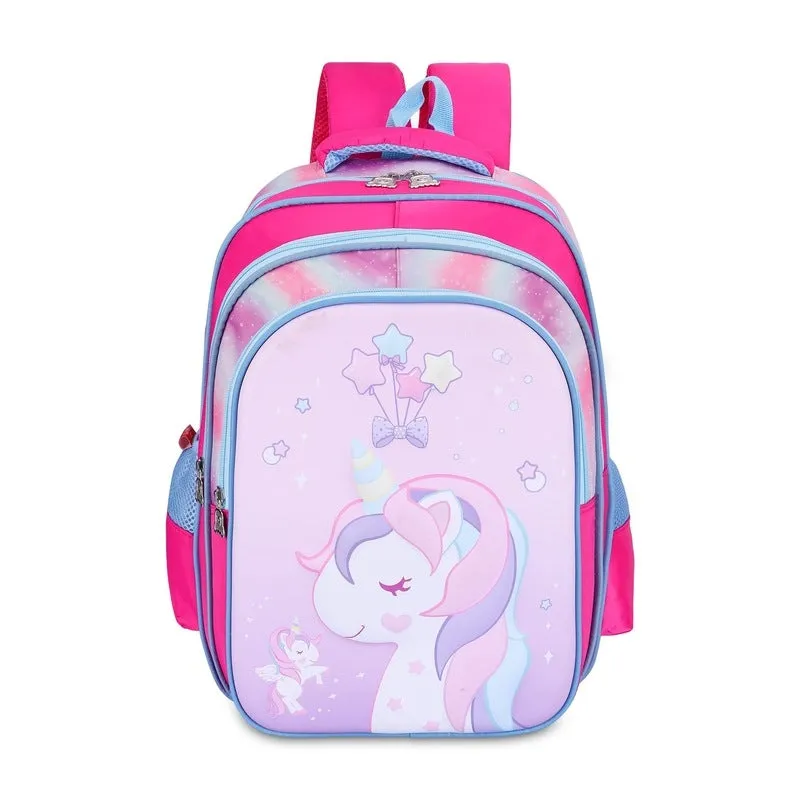 THE CLOWNFISH KidVenture Polyester Kids Backpack - Durable, Lightweight | 22 Litres | Bubblegum Pink