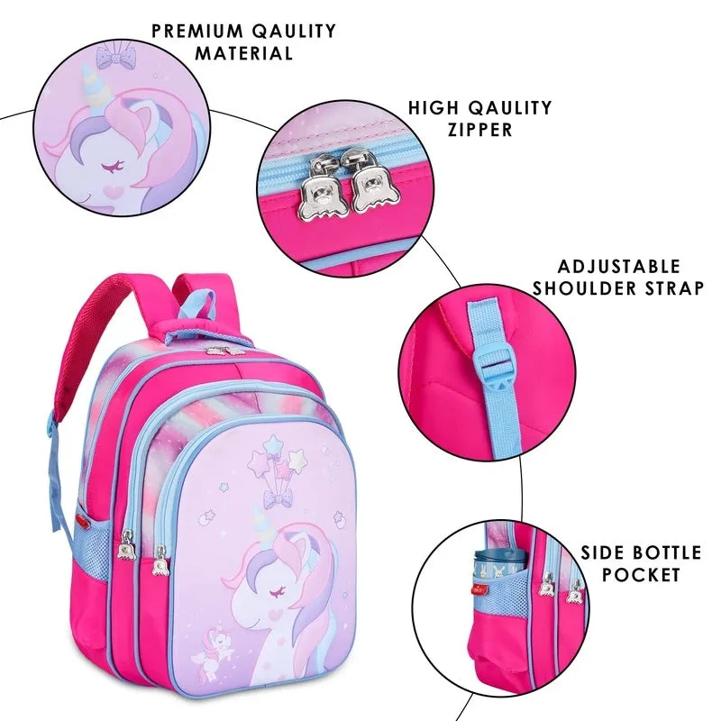 THE CLOWNFISH KidVenture Polyester Kids Backpack - Durable, Lightweight | 22 Litres | Bubblegum Pink
