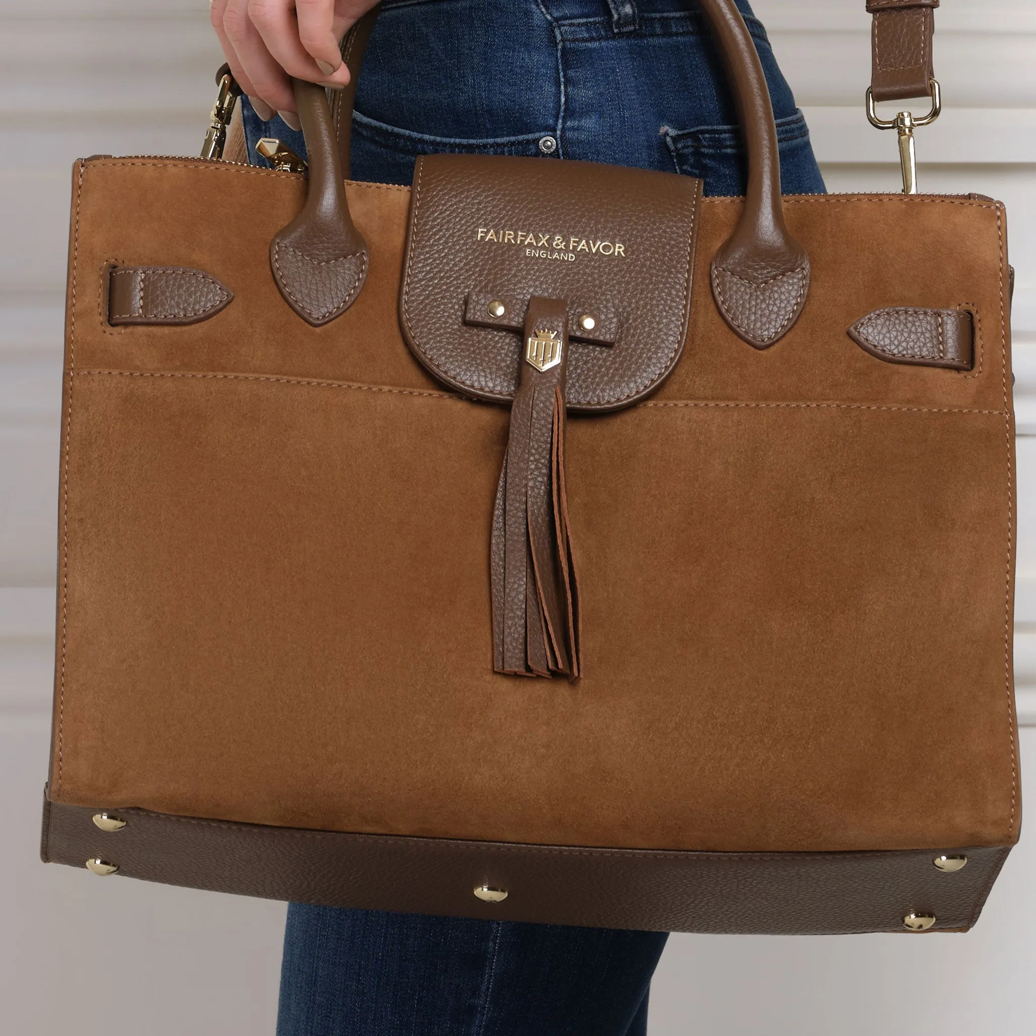 The Windsor Work Bag - Tan Suede