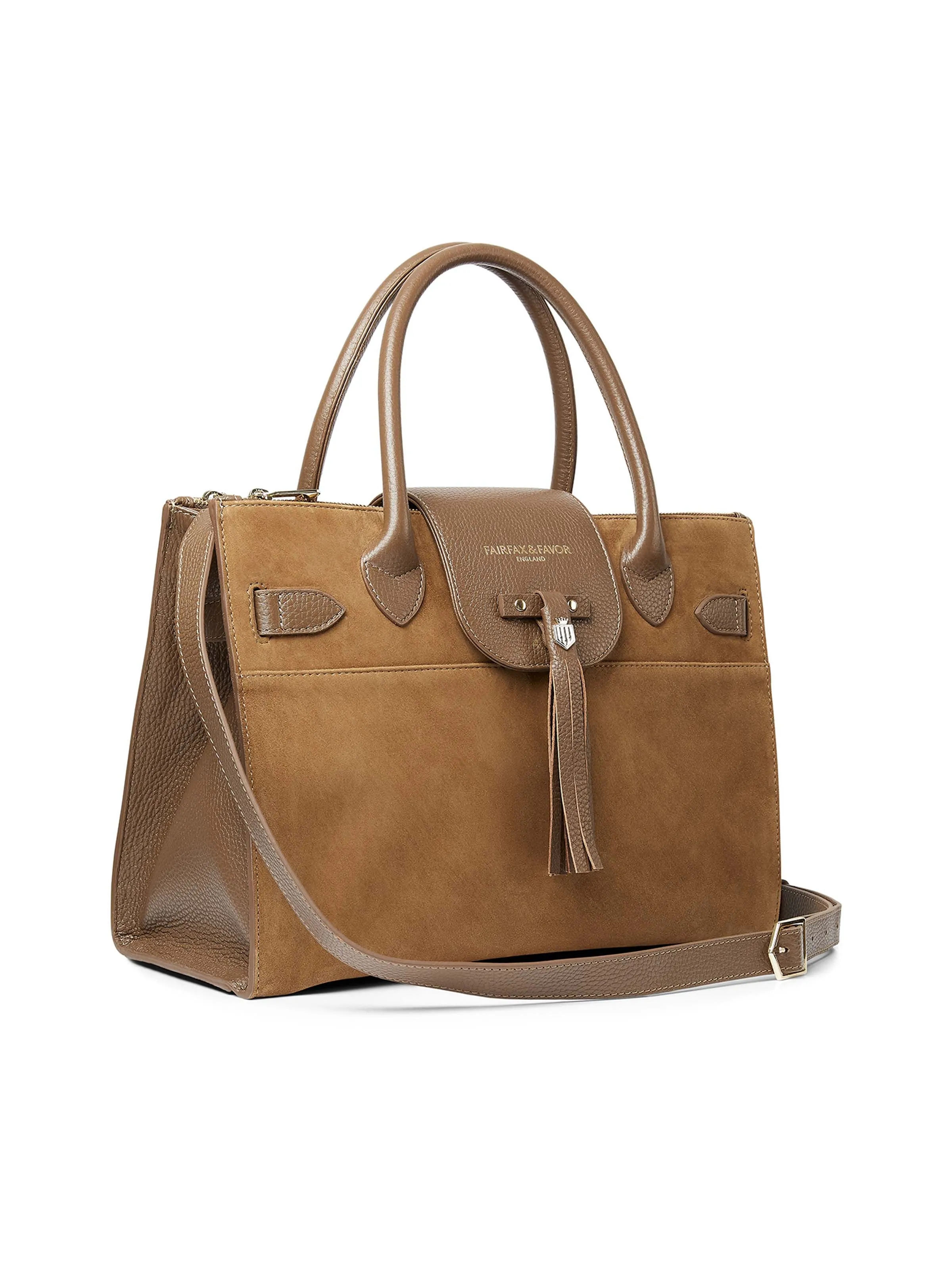 The Windsor Work Bag - Tan Suede