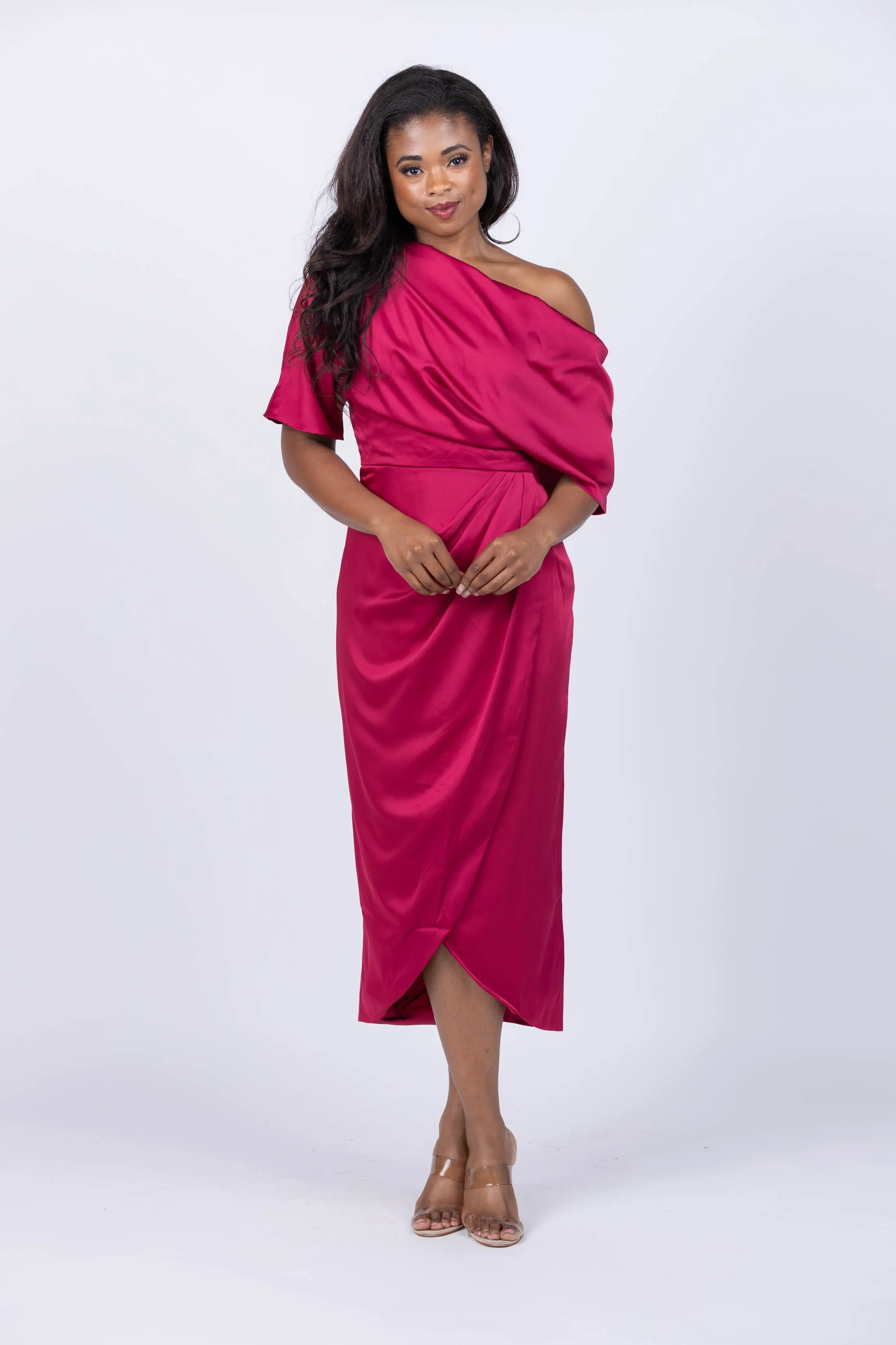 Theia Dress in Ruby
