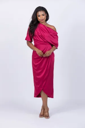 Theia Dress in Ruby