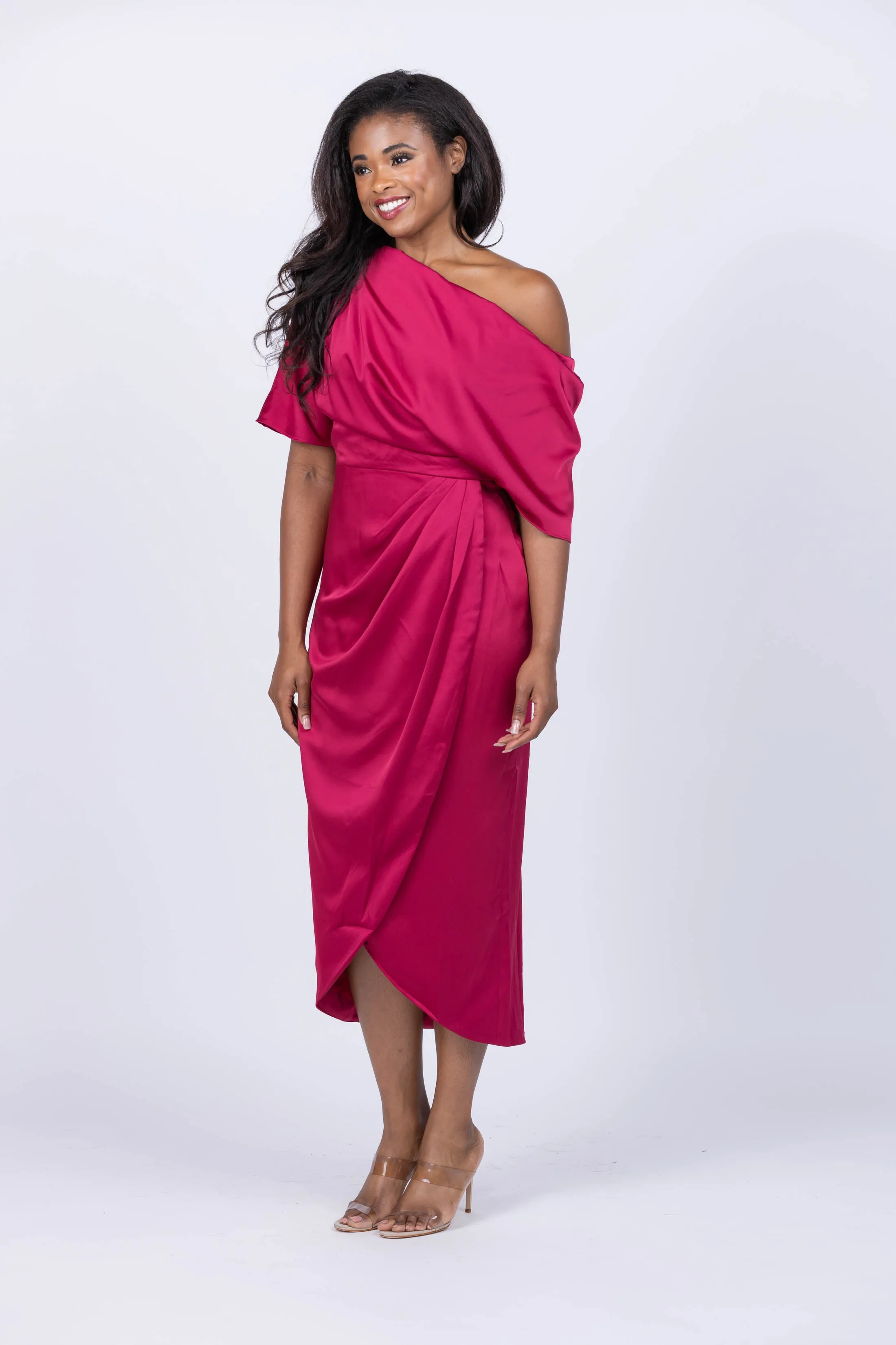 Theia Dress in Ruby