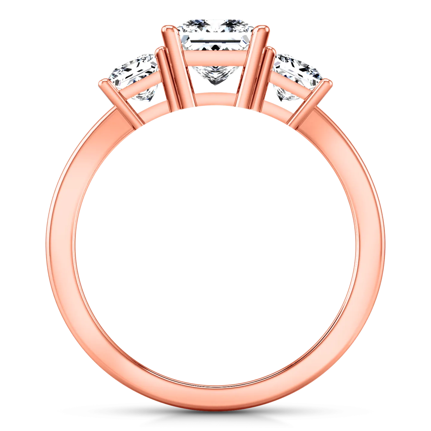 Three Stone Engagement Ring Alana 14K Rose Gold