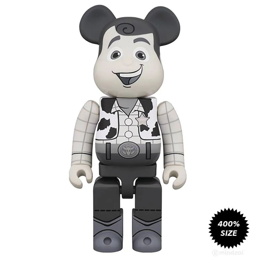 Toy Story Woody B&W 400% Bearbrick by Medicom Toy