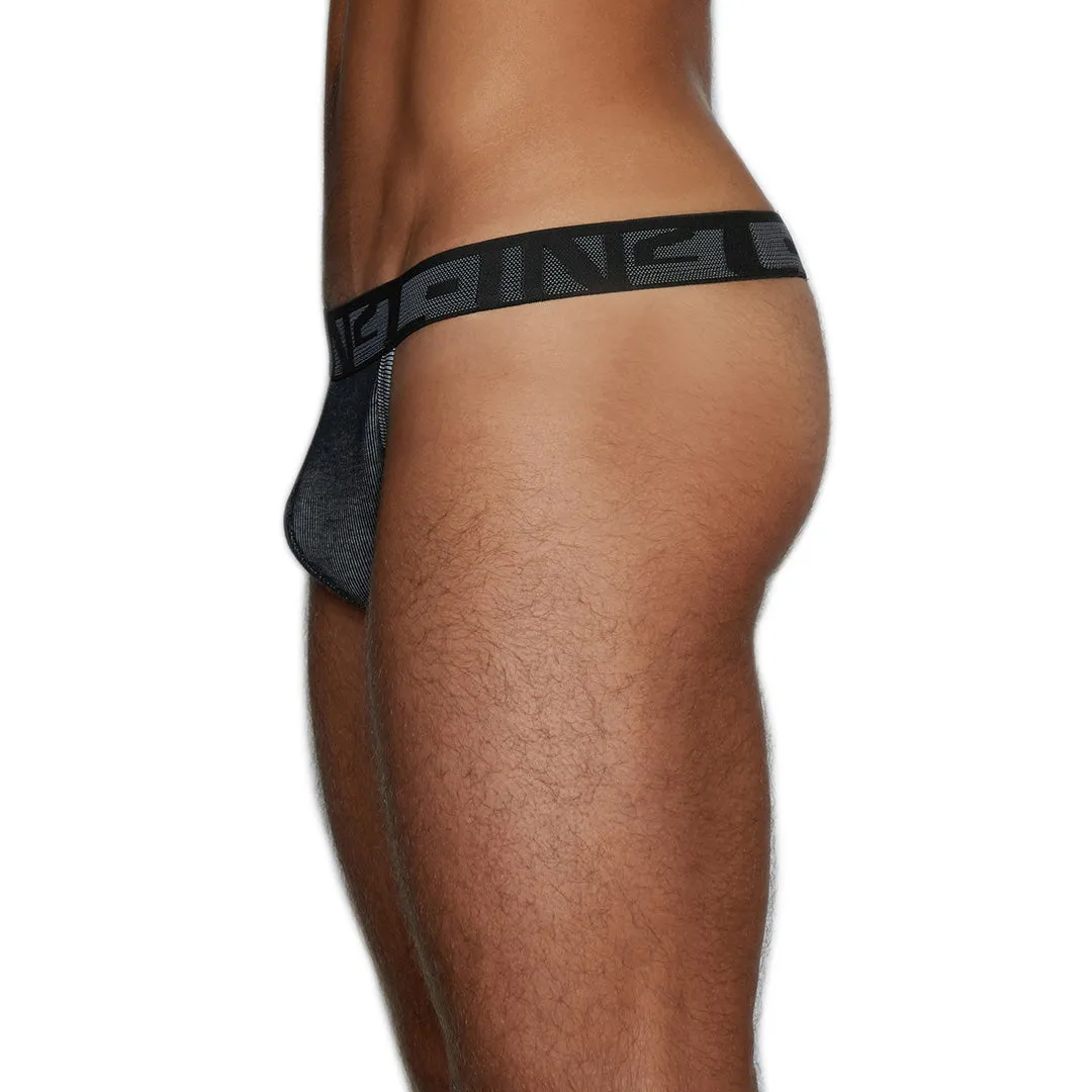 Undertone Thong Newsprint Black