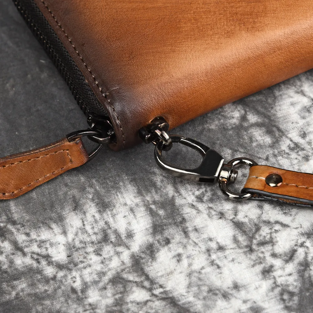 Universal Hand-rubbed 1st Layer Cowhide Leather Multifunctional Wallet/Phone Case