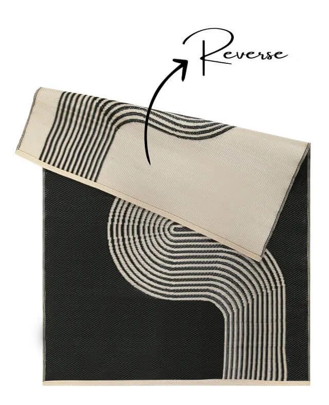 Urban Outdoor Rug Black & Beige | 1010