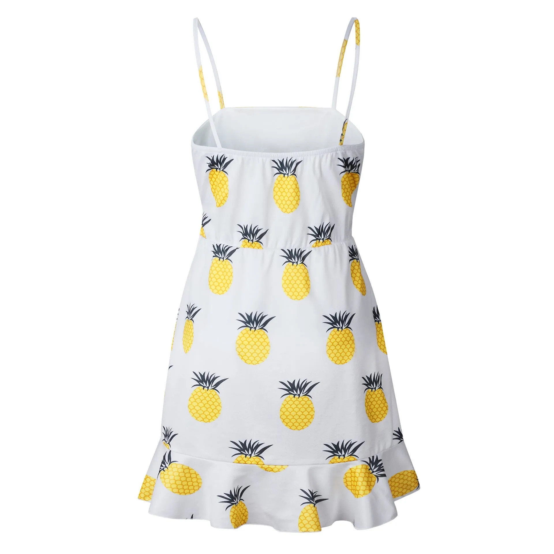 VenusFox Women Summer Leaf Print Sashes Boho Sleeveless Beach Strap Dresses