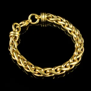 Vintage 18Ct Gold On Silver Rope Bracelet Circa 1950
