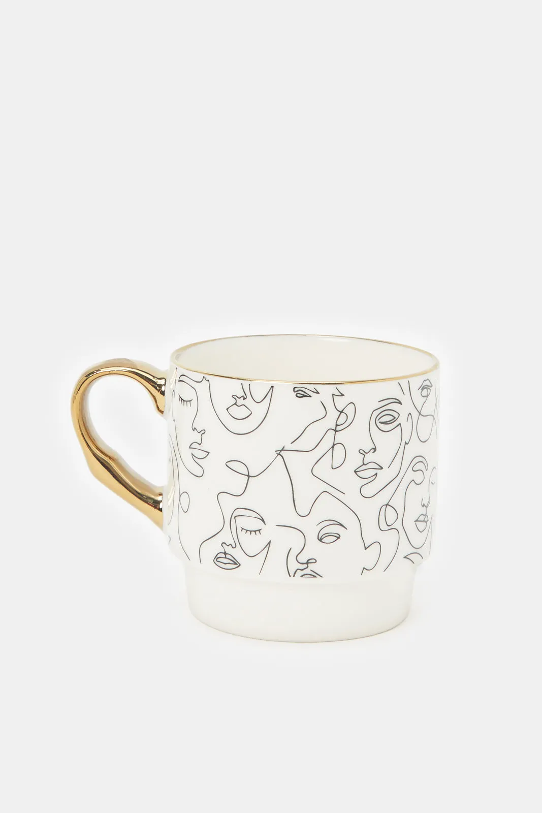 White Print Mask Mug