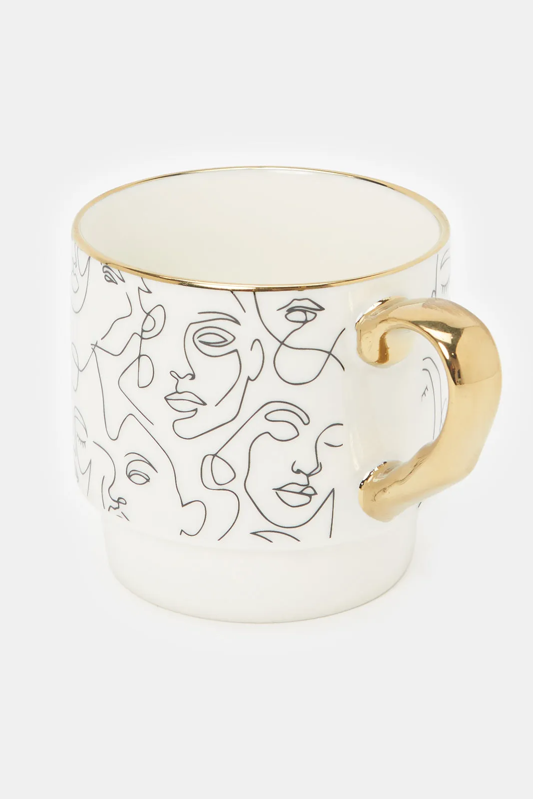 White Print Mask Mug