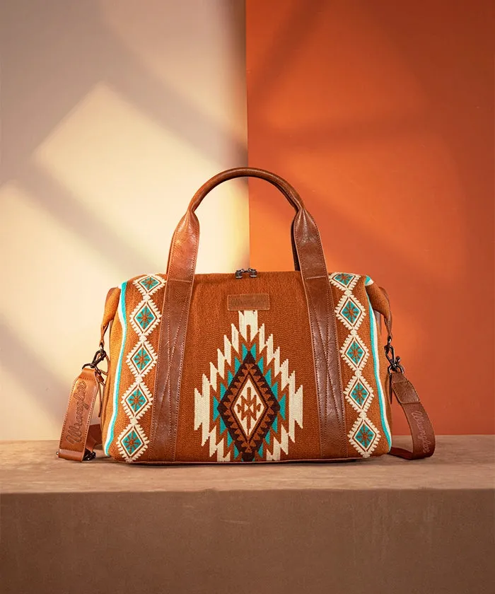 Wrangler Aztec Knitted Trolley Sleeve Duffle Bag