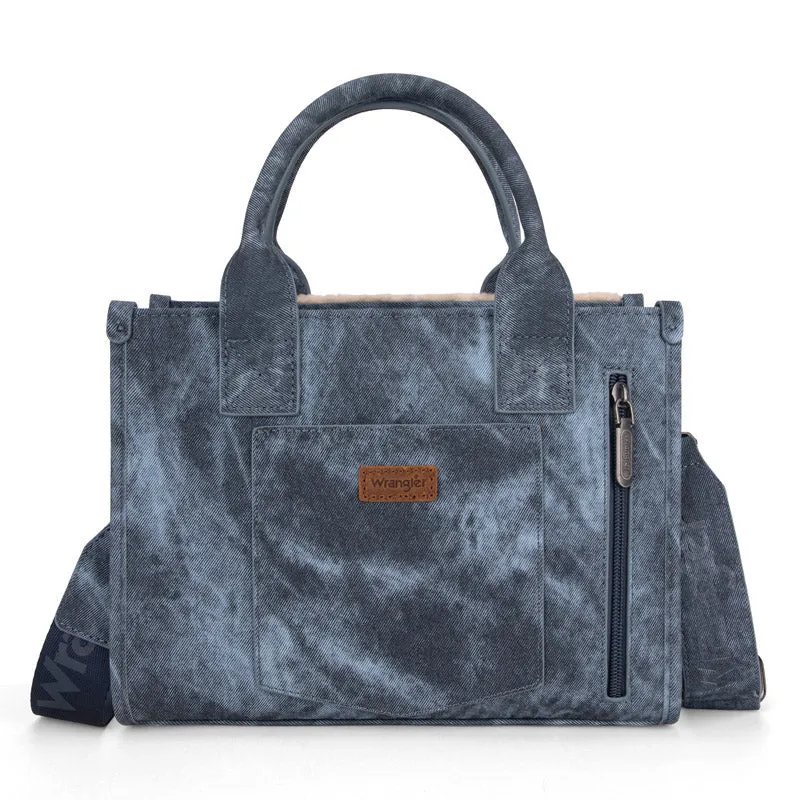 Wrangler Sherpa Denim Small Canvas Tote/Crossbody - WG168-8120SJN