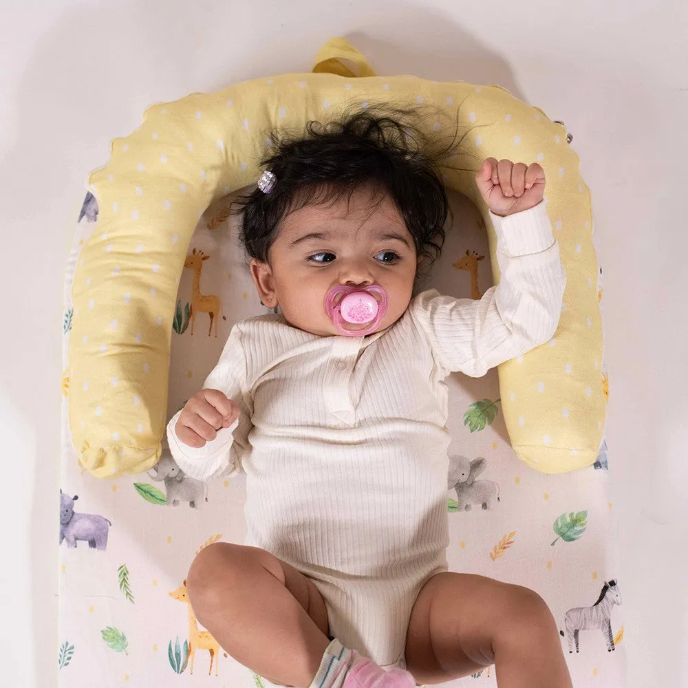 Yellow Into The Wild Foldable Baby Bed
