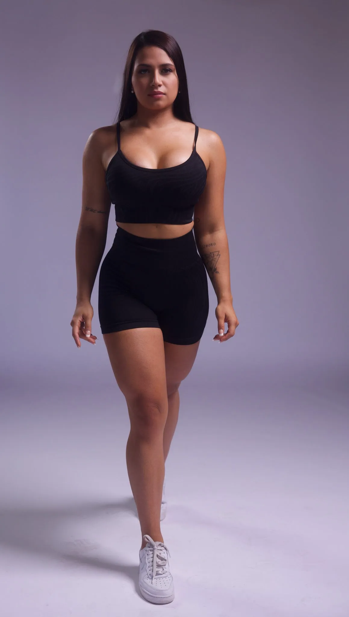 Zebra Seamless Sports Bra Black