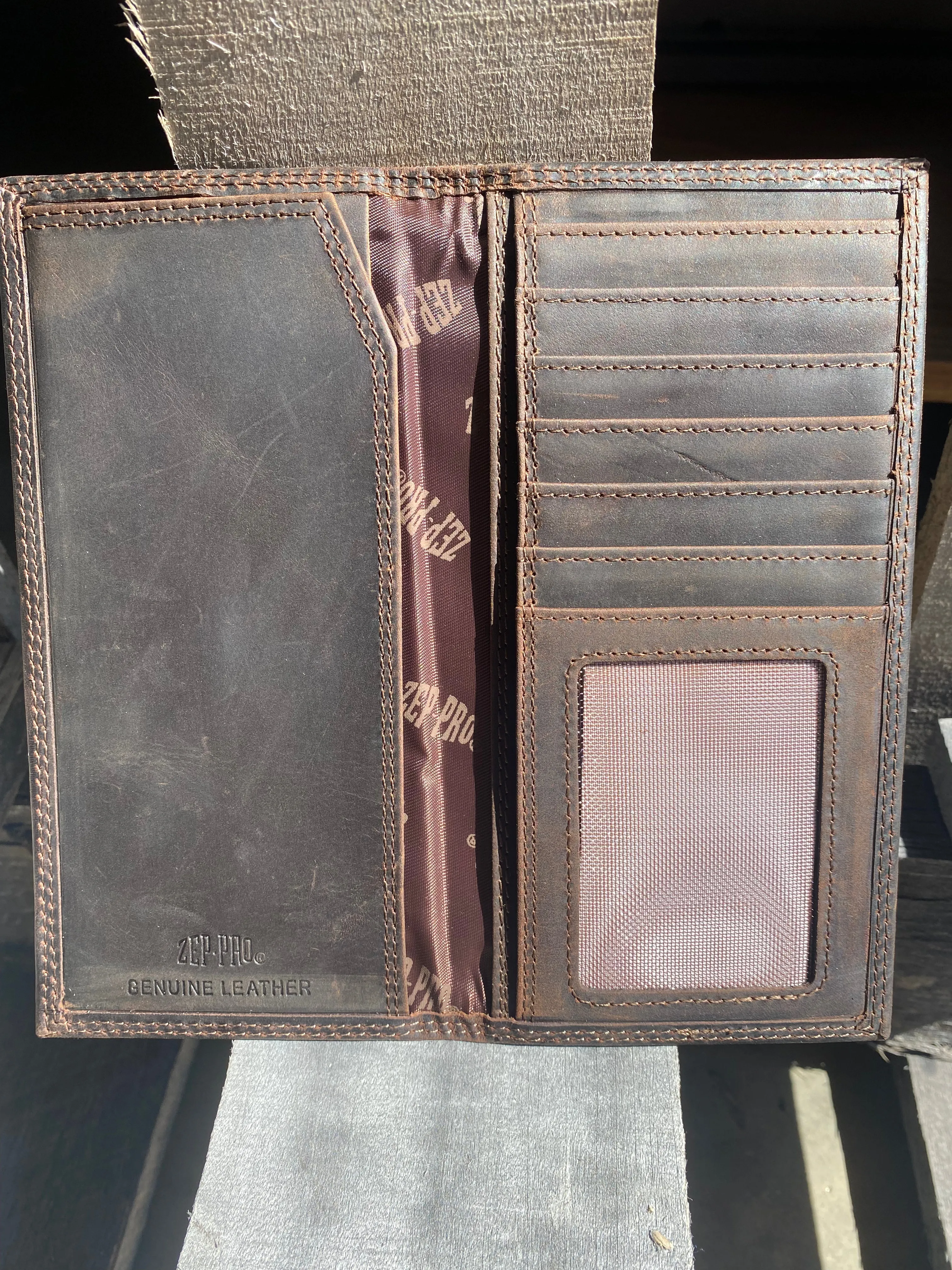 Zep-Pro IWT4CRZH-AU Auburn University Tigers Brown “Crazy Horse” Leather Tall Wallet